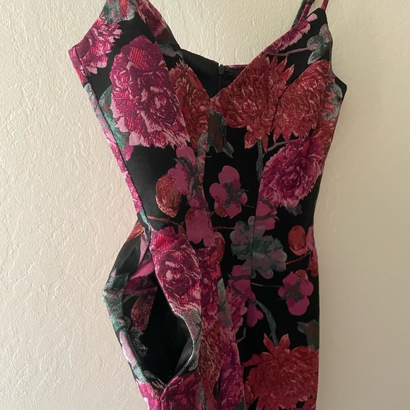 Lulus Bewitching Blooms Black Floral Jacquard Mini Dress with Pockets - Picture 8 of 10